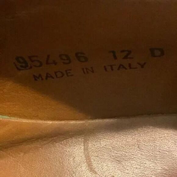 Joseph Abboud Dress Shoes Size 12D Mens Tan Leather Round Toe Wing Tip Lace Up - Picture 6 of 6